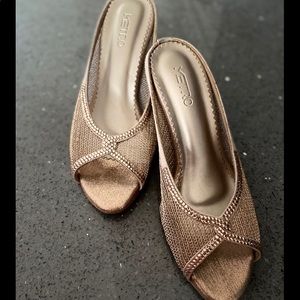 Rose Gold Peep Toe Heels!